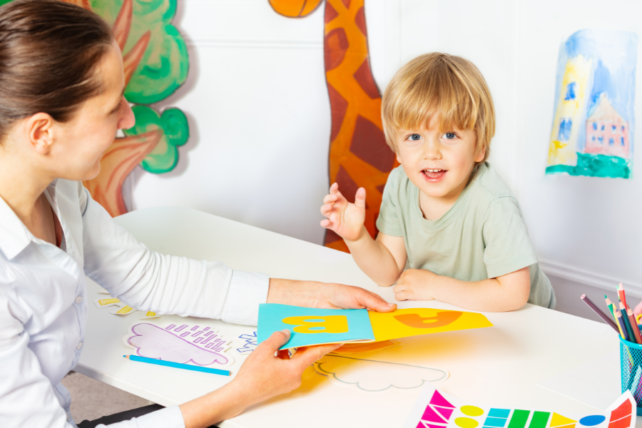 kid learning letters